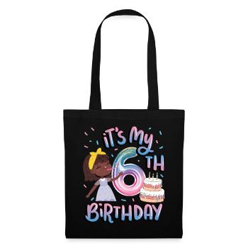 It's my 6th birthday Melanin Kid Juneteenth - Tote Bag - black - Front