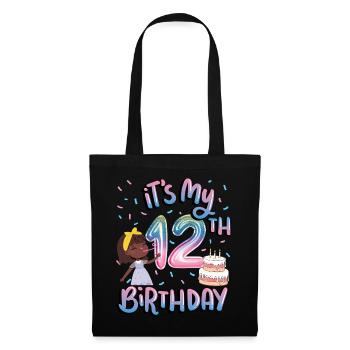 It's my 12th birthday Melanin Kid Juneteenth - Tote Bag - black - Front