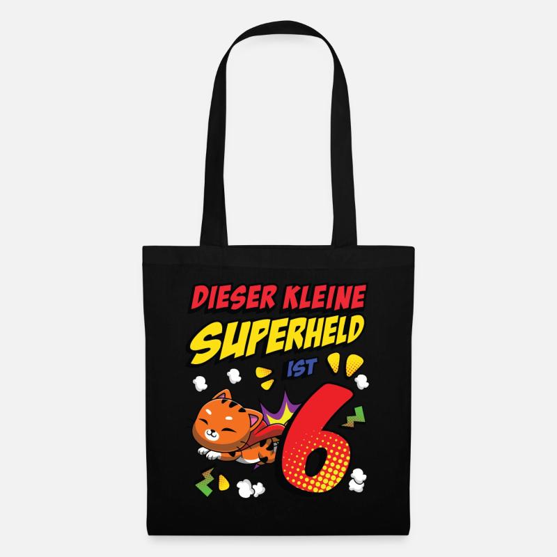 Dieser Kleine Superheld Ist 6 Katzenbesitzer 6. - Stoffbeutel - Schwarz