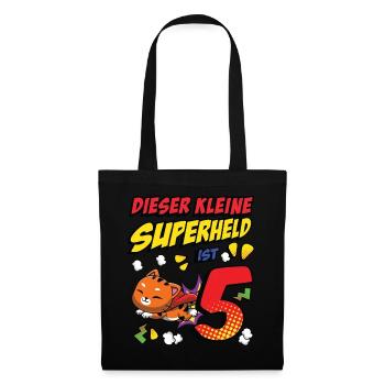 Dieser Kleine Superheld Ist 5 Katzenbesitzer 5. - Stoffbeutel - Schwarz - Vorne