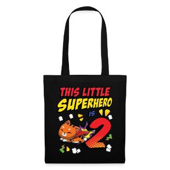 This little superhero is 2 cat owners 2. - Tote Bag - black - Front