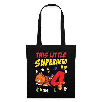 This little superhero is 4 cat owners 4. - Tote Bag - black - Front