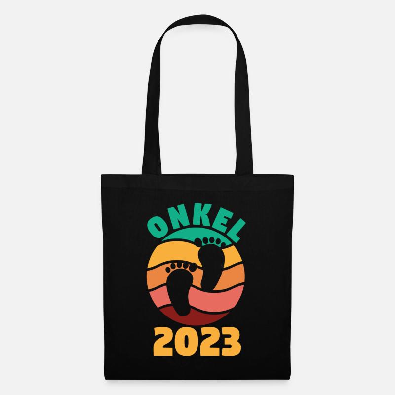 Onkel 2023 Schwangerschaft Schwanger Werdender Onk - Stoffbeutel - Schwarz