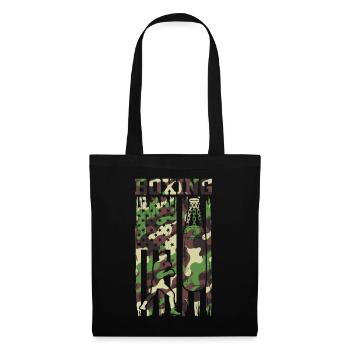 Camouflage Boxe Amérique Flag Arts Martiaux Boxe - Sac en tissu - noir - Devant