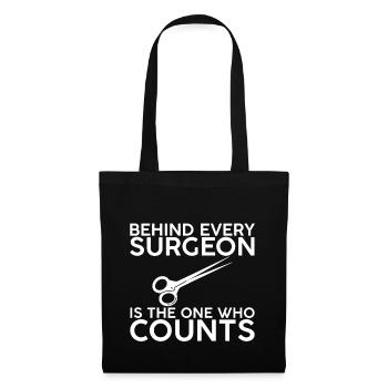 Derrière chaque chirurgien se trouve celui qui compte 2 - Sac en tissu - noir - Devant