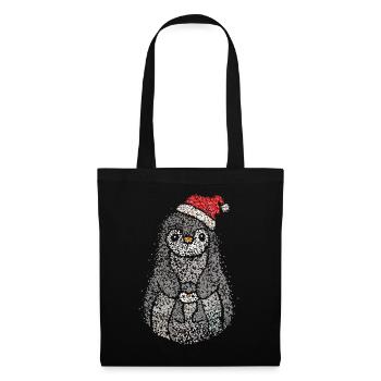 Penguin Mama Mother Christmas Outfit Santa Hat - Tote Bag - black - Front