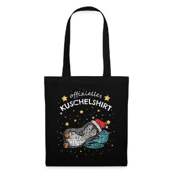 Offizielles Kuschelshirt Weihnachtsmütze Pinguin - Stoffbeutel - Schwarz - Vorne
