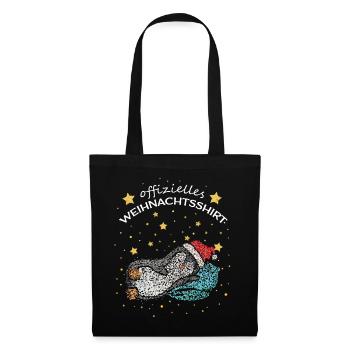 Offizielles Weihnachtsshirt Weihnachtsmütze - Stoffbeutel - Schwarz - Vorne