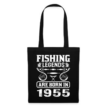 Les légendes de la pêche sont nées en 1955 - Sac en tissu - noir - Devant