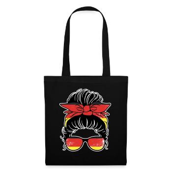 Messy Bun Fantastische deutsche Frau, gebürtige - Stoffbeutel - Schwarz - Vorne