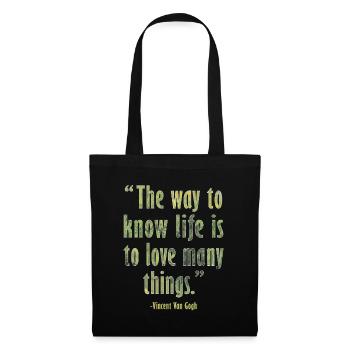 Positive Art Quote by Van Gogh Design - Tote Bag - black - Front