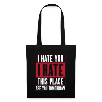 Gym I hate gym saying - Tote Bag - black - Front