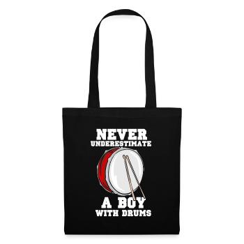 Never underestimate a boy with drums - Tote Bag - black - Front