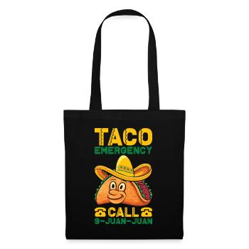 Tacos Taco Mexikanisch Fast Food Geschenk - Stoffbeutel - Schwarz - Vorne