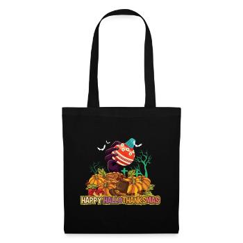 Happy Hello Thanksmas Halloween Thanksgiving Xmas - Tote Bag - black - Front