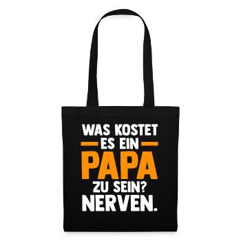 Vater Papi Papa - Stoffbeutel - Schwarz - Vorne