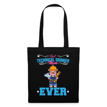 Best Technical Drawer Mom Ever Funny Archtect Gift - Tote Bag - black - Front