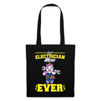 Best Electrician Mom Ever Electronic Technician - Stoffbeutel - Schwarz - Vorne