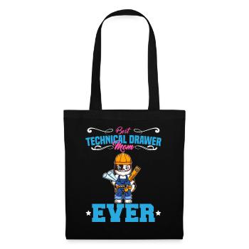 Best Technical Drawer Mom Ever Funny Archtect Gift - Tote Bag - black - Front