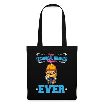 Best Technical Drawer Mom Ever Funny Archtect Gift - Tote Bag - black - Front
