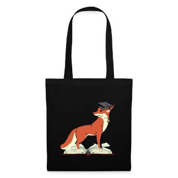 Fox Abitur learn smart wise wisdom wise - Tote Bag - black - Front