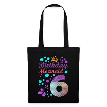Birthday Mermaid 6 Shell Summer Vibe 6 - Tote Bag - black - Front