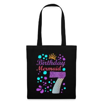Birthday Mermaid 7 Shell Summer Vibe 7 - Tote Bag - black - Front