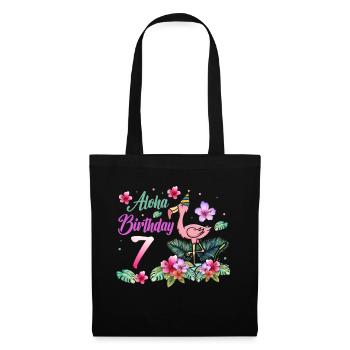 Aloha Birthday 7 Flamingo Bird 7th Birthday - Tote Bag - black - Front