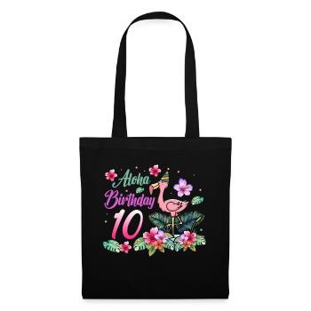 Aloha Birthday 10 Flamingo Bird 10th Birthday - Tote Bag - black - Front