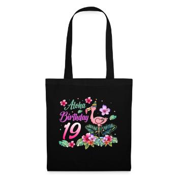 Aloha Birthday 19 Flamingo Bird 19th Birthday - Tote Bag - black - Front