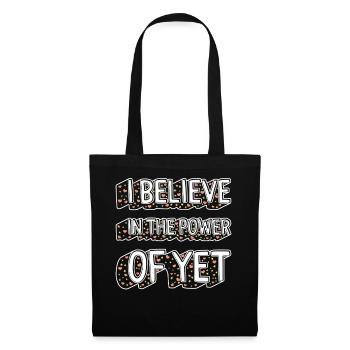 Positivity Shirt, Power Of Yet Tee, Youth - Tote Bag - black - Front
