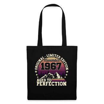 Novembre né en 1967 - 55e anniversaire présent. - Sac en tissu - noir - Devant