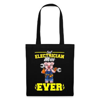 Best Electrician Mom Ever Electronic Technician - Stoffbeutel - Schwarz - Vorne