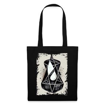 Abstrakte geometrische Hexen -Sandglas -Pendel okk - Stoffbeutel - Schwarz - Vorne