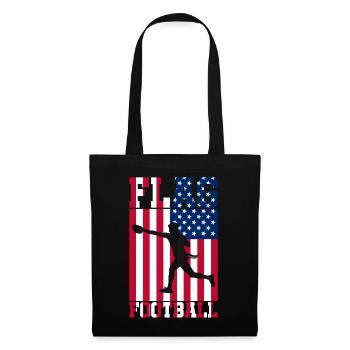 Flag Football Player American Flag - Tote Bag - black - Front