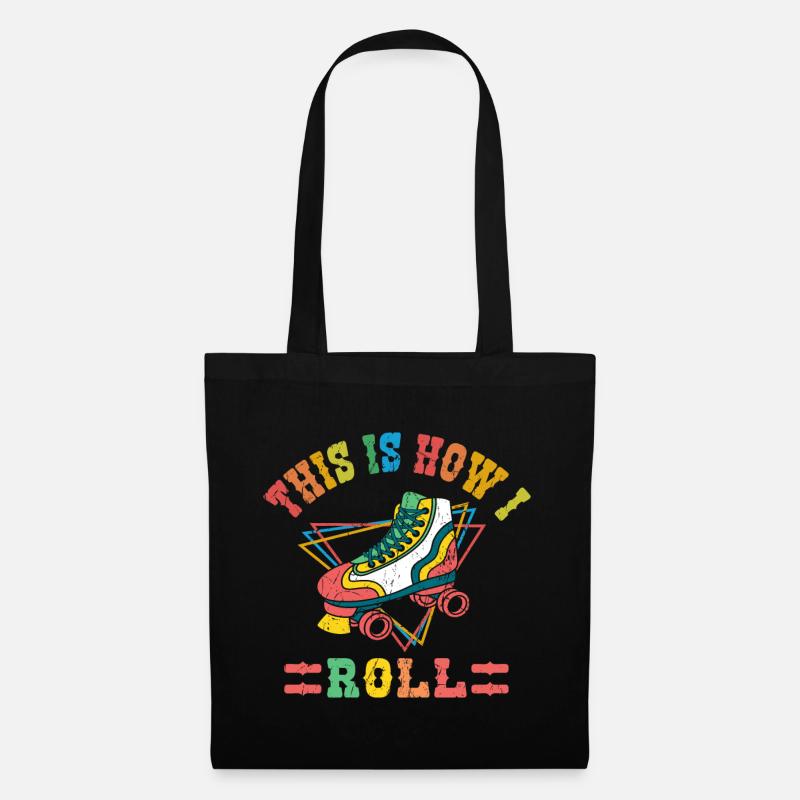 Retro This Is How I Roll Vintage Roller Skating Skater - Tote Bag - black