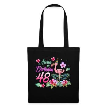 Aloha Birthday 48 Flamingo Bird 48th Birthday - Tote Bag - black - Front
