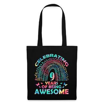 We celebrate 9 years "awesome" birthday - Tote Bag - black - Front