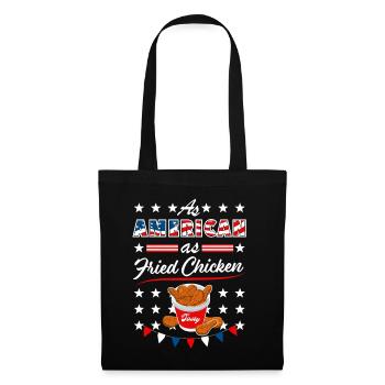 As American As Fried Chicken Lustig USA Design - Stoffbeutel - Schwarz - Vorne