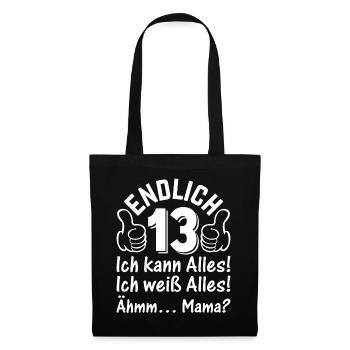 Endlich 13 Ich Kann Alles - 13 Jahre Mädchen 13. G - Stoffbeutel - Schwarz - Vorne
