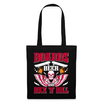 Rock and Roll, Beer Concert Skateboarding - Tote Bag - black - Front