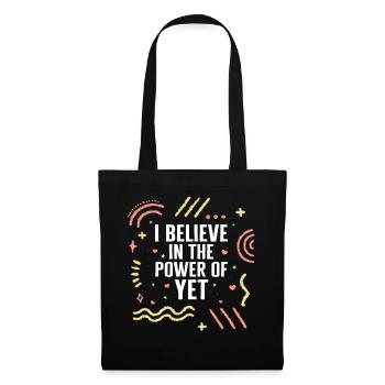Positivity Shirt, Power Of Yet Tee, Youth - Tote Bag - black - Front