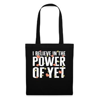 Positivity Shirt, Power Of Yet Tee, Youth - Tote Bag - black - Front