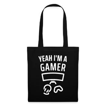 Oui je suis un joueur - Sac en tissu - noir - Devant