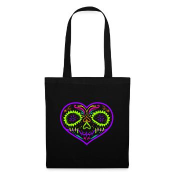 Heart Shaped Sugar Skull Painting For Day Of The - Tote Bag - black - Front