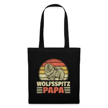 Wolfsspitz Papa deutscher Spitz Keeshond - Stoffbeutel - Schwarz - Vorne
