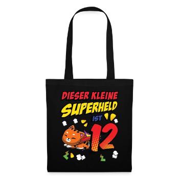 Dieser Kleine Superheld Ist 12 Katzenbesitzer 12. - Stoffbeutel - Schwarz - Vorne