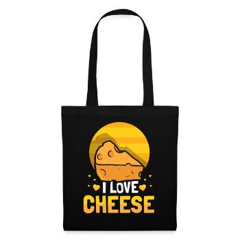 Ich Liebe Käse Sprüche Liebhaber Süß - Stoffbeutel - Schwarz - Vorne