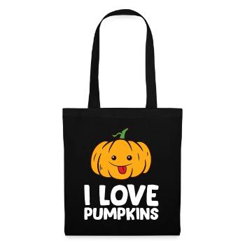 Citrouille - I love pumpkins - Sac en tissu - noir - Devant