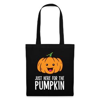 Citrouille - Just here for the pumpkin - Sac en tissu - noir - Devant
